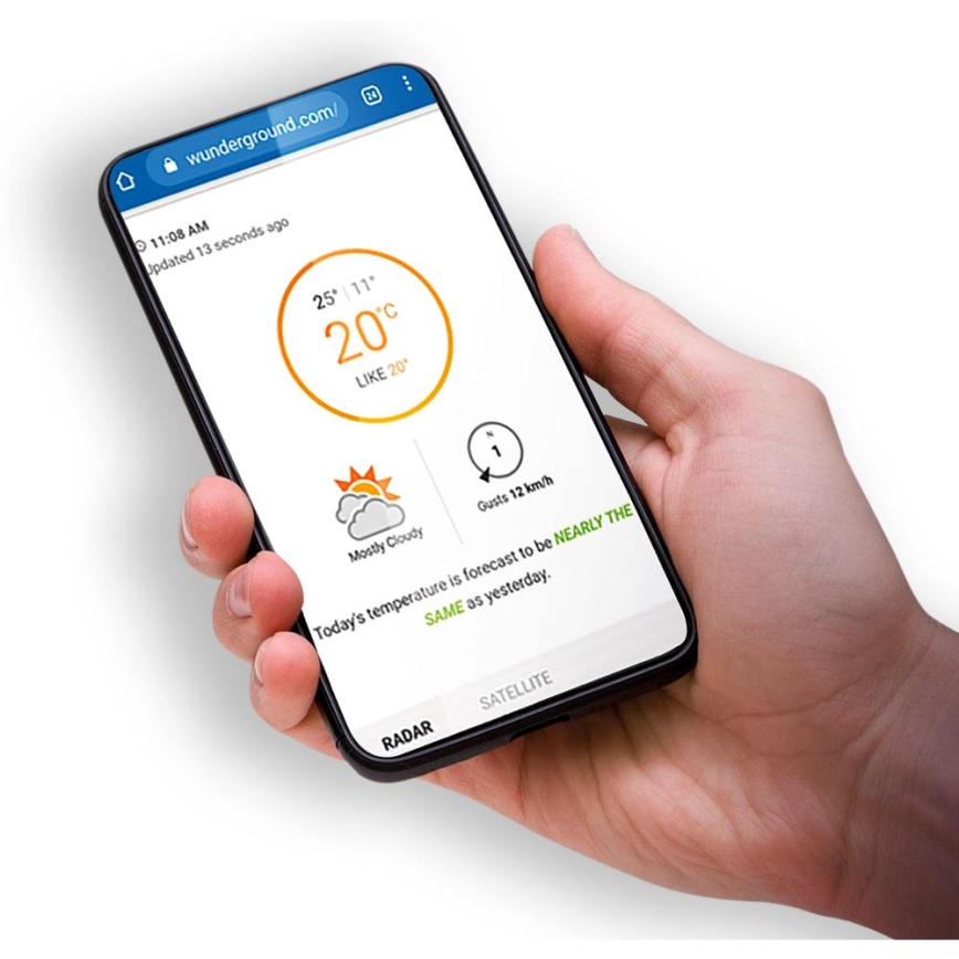 Sencor - Profesionální meteostanice s barevným LCD displejem a budíkem 5V/1xCR2032 + 3xAA Wi-Fi
