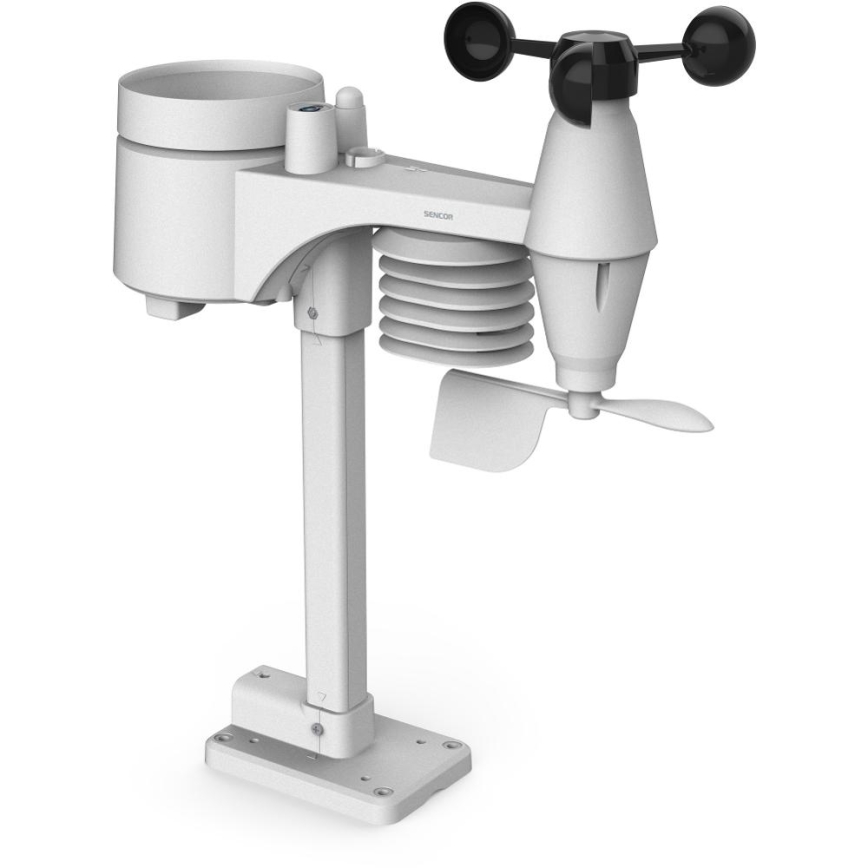 Sencor - Profesionální meteostanice s barevným LCD displejem a budíkem 5V/1xCR2032 + 3xAA Wi-Fi