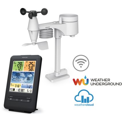 Sencor - Profesionální meteostanice s barevným LCD displejem 1xCR2032 + 3xAA Wi-Fi