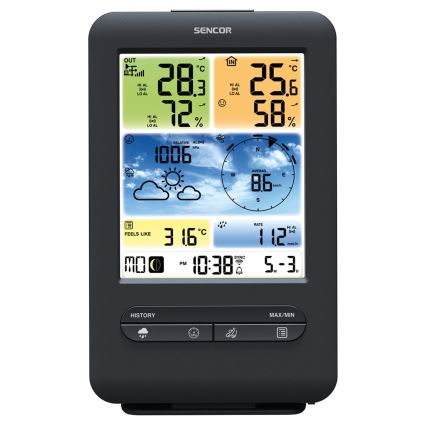 Sencor - Profesionální meteostanice s barevným LCD displejem 1xCR2032 + 3xAA Wi-Fi