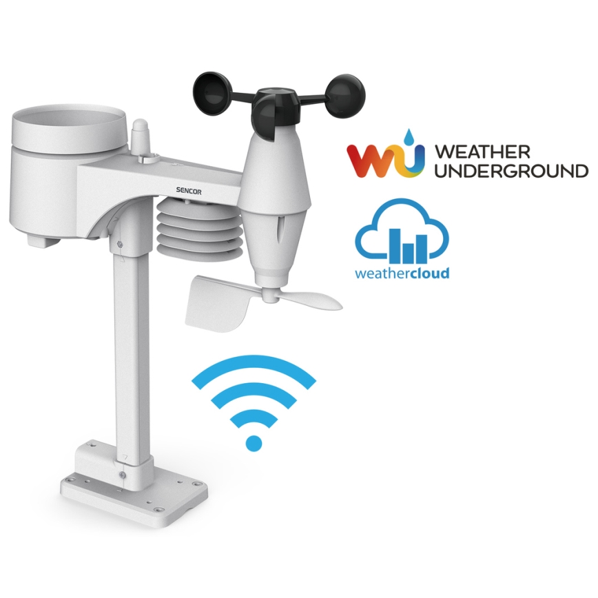 Sencor - Profesionální meteostanice s barevným LCD displejem 1xCR2032 + 3xAA Wi-Fi