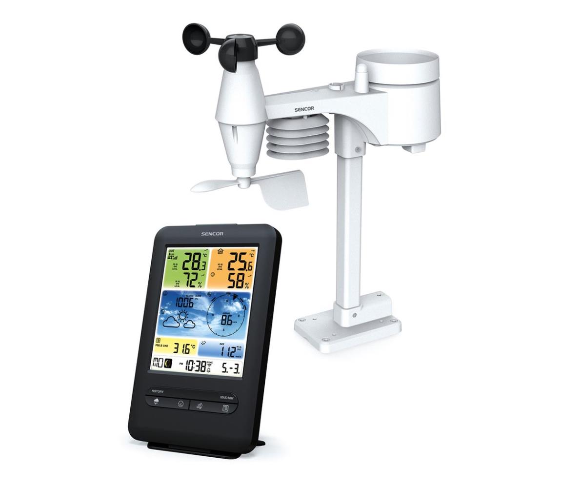Sencor Sencor - Profesionální meteostanice s barevným LCD displejem 1xCR2032 Wi-Fi FT0122