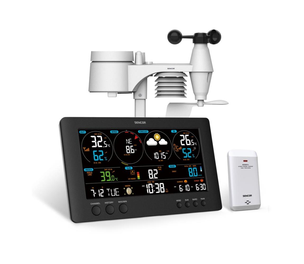 Sencor Sencor - Profesionální meteostanice s barevným LCD displejem 1xCR2032 Wi-Fi FT0123