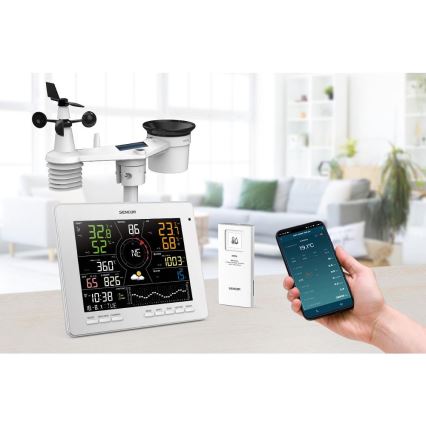 Sencor - Profesionální meteostanice s barevným LCD displejem 1xCR2032 Wi-Fi Tuya