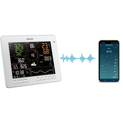 Sencor - Profesionální meteostanice s barevným LCD displejem 1xCR2032 Wi-Fi Tuya