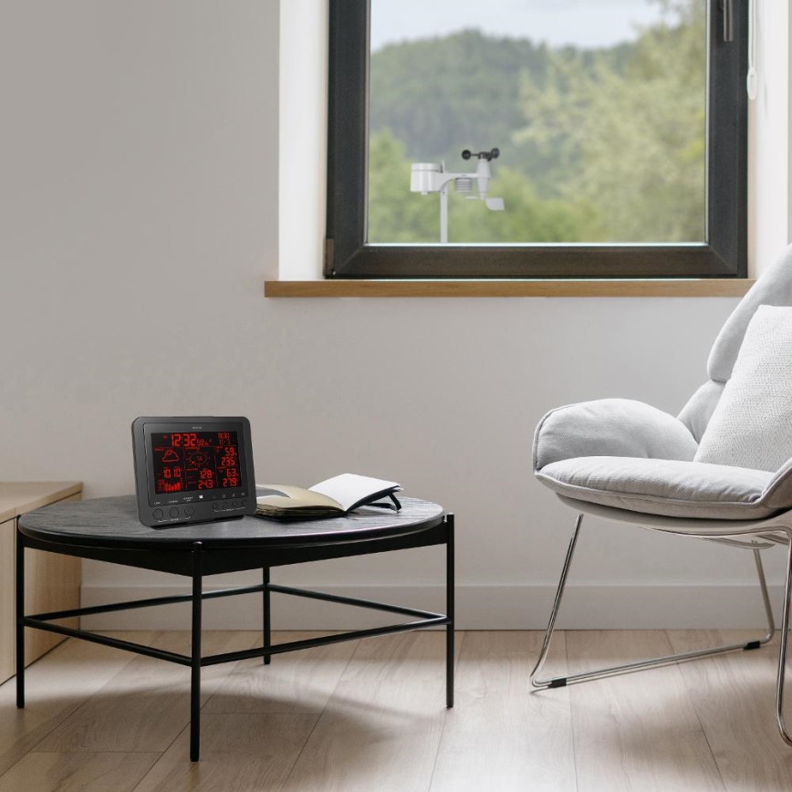 Sencor - Profesionální meteostanice s barevným LCD displejem 5V/1xCR2032 + 3xAA
