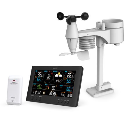Sencor - Profesionální meteostanice s barevným LCD displejem 5V/1xCR2032 + 3xAA Wi-Fi