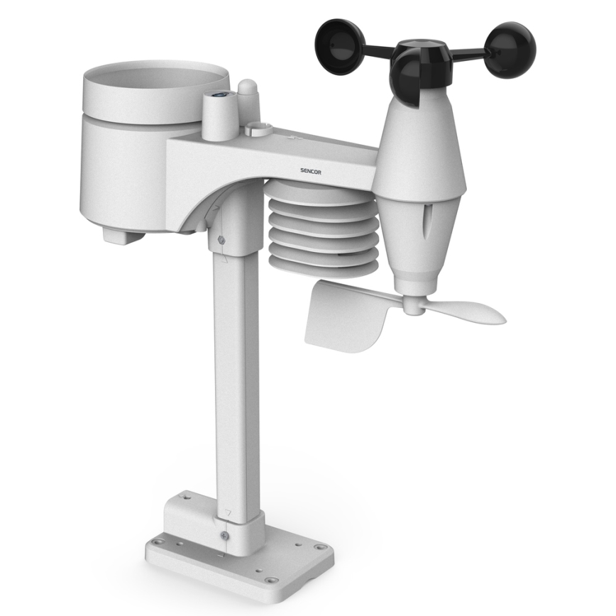Sencor - Profesionální meteostanice s barevným LCD displejem 5V/1xCR2032 + 3xAA Wi-Fi