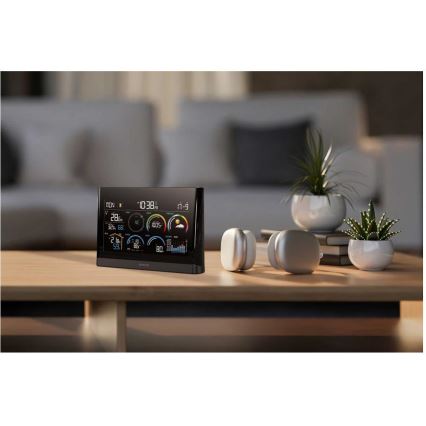 Sencor - Profesionální meteostanice s barevným LCD displejem a budíkem 5V/3xAAA + 3xAA