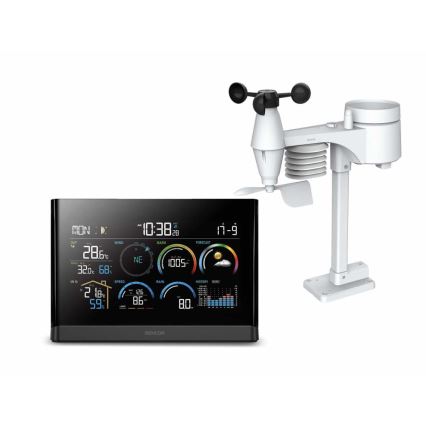 Sencor - Profesionální meteostanice s barevným LCD displejem a budíkem 5V/3xAAA + 3xAA