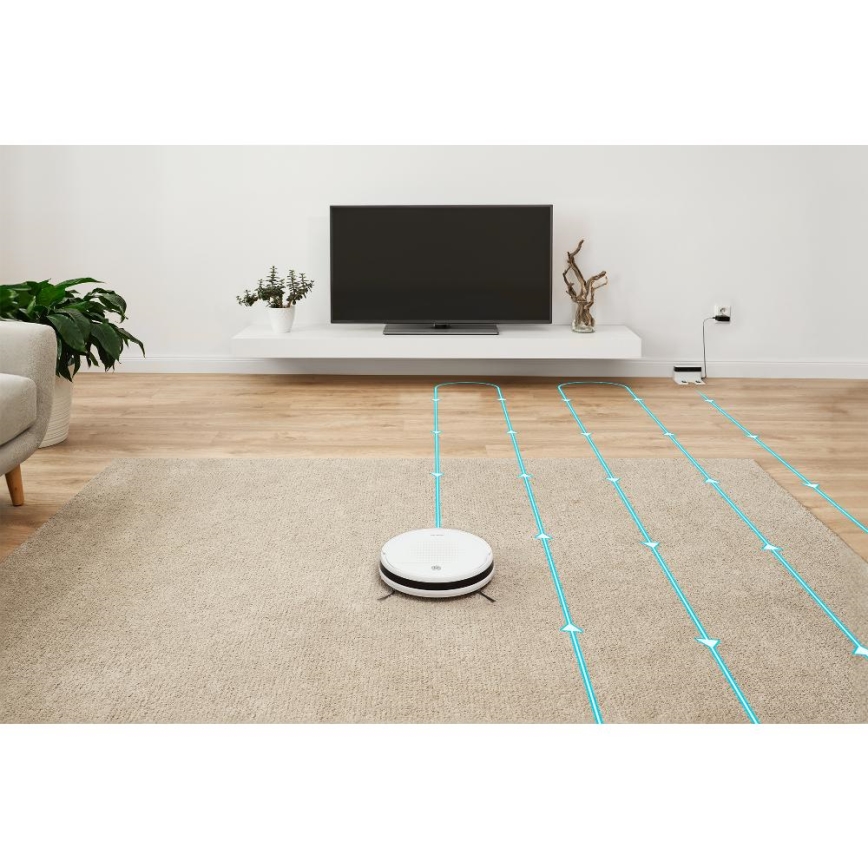 Sencor - Robotický vysavač s mopem 2v1 18W/1500 mAh bílá + dálkové ovládání