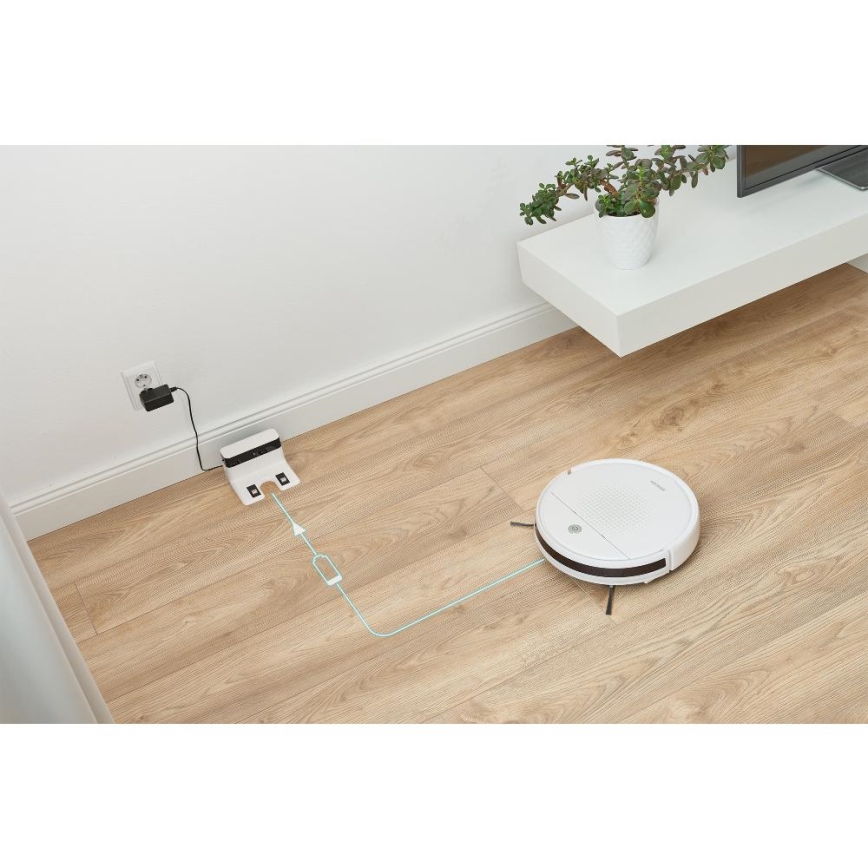 Sencor - Robotický vysavač s mopem 2v1 18W/1500 mAh bílá + dálkové ovládání