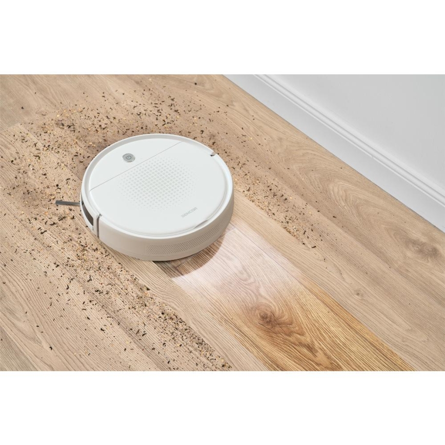 Sencor - Robotický vysavač s mopem 2v1 18W/1500 mAh bílá + dálkové ovládání