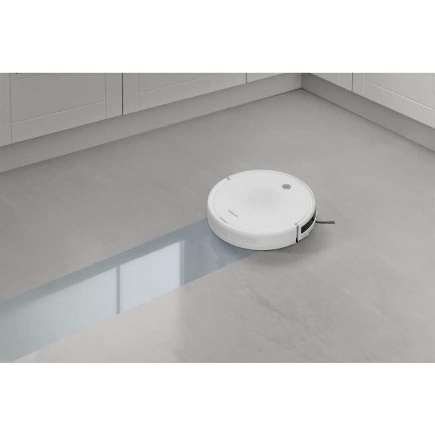Sencor - Robotický vysavač s mopem 2v1 18W/1500 mAh bílá + dálkové ovládání