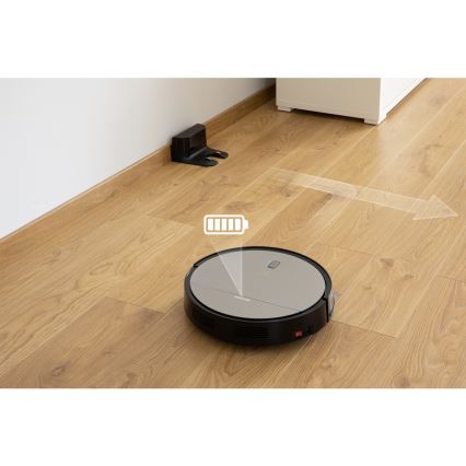 Sencor - Robotický vysavač s mopem 2v1 25W 2600 mAh černá/stříbrná + dálkové ovládání