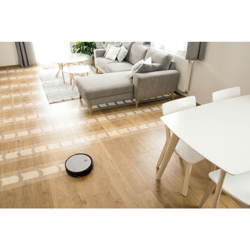 Sencor - Robotický vysavač s mopem 2v1 25W 2600 mAh černá/stříbrná + dálkové ovládání