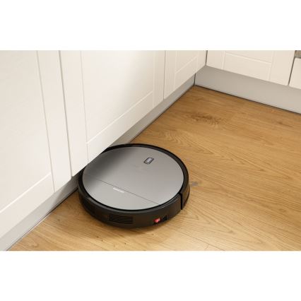 Sencor - Robotický vysavač s mopem 2v1 25W 2600 mAh černá/stříbrná + dálkové ovládání
