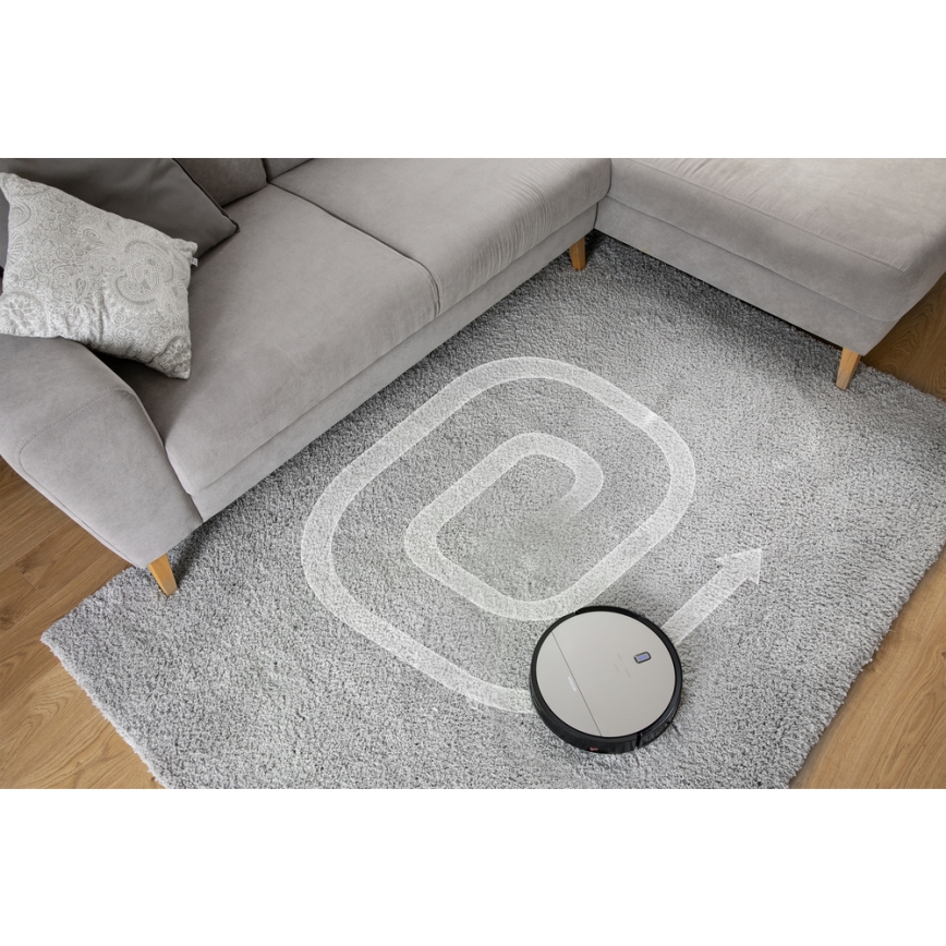 Sencor - Robotický vysavač s mopem 2v1 25W 2600 mAh černá/stříbrná + dálkové ovládání