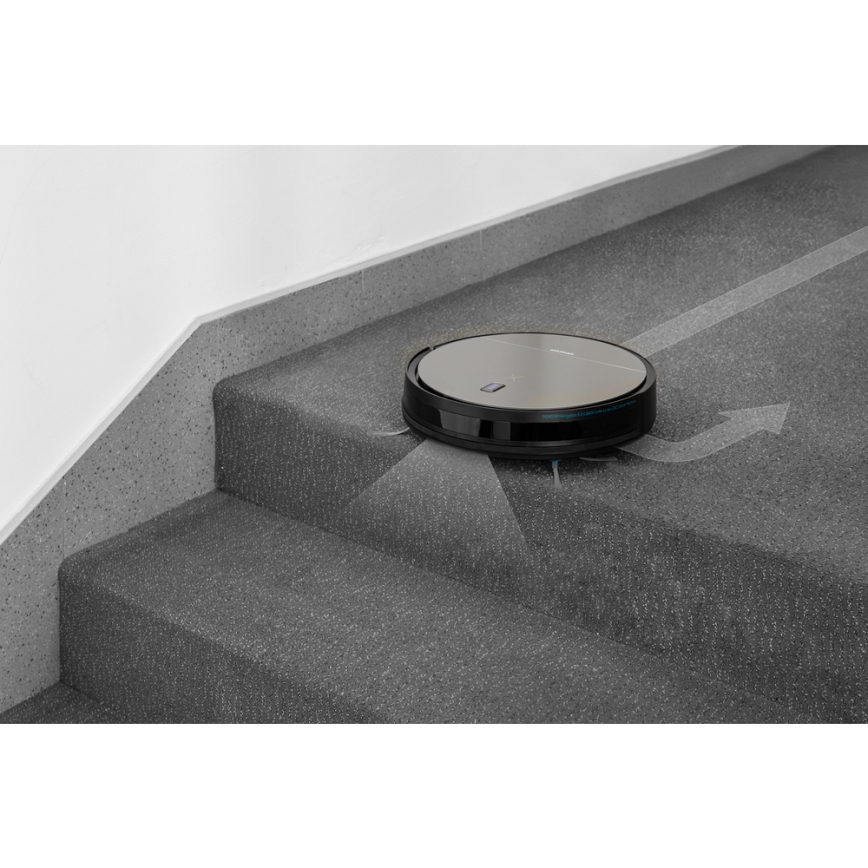 Sencor - Robotický vysavač s mopem 2v1 25W 2600 mAh černá/stříbrná + dálkové ovládání