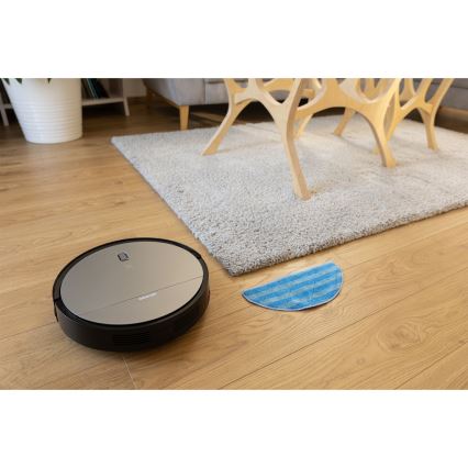 Sencor - Robotický vysavač s mopem 2v1 25W 2600 mAh černá/stříbrná + dálkové ovládání
