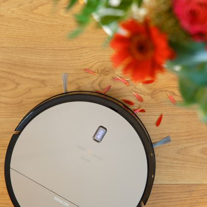 Sencor - Robotický vysavač s mopem 2v1 25W 2600 mAh černá/stříbrná + dálkové ovládání