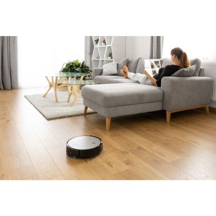 Sencor - Robotický vysavač s mopem 2v1 25W 2600 mAh černá/stříbrná + dálkové ovládání