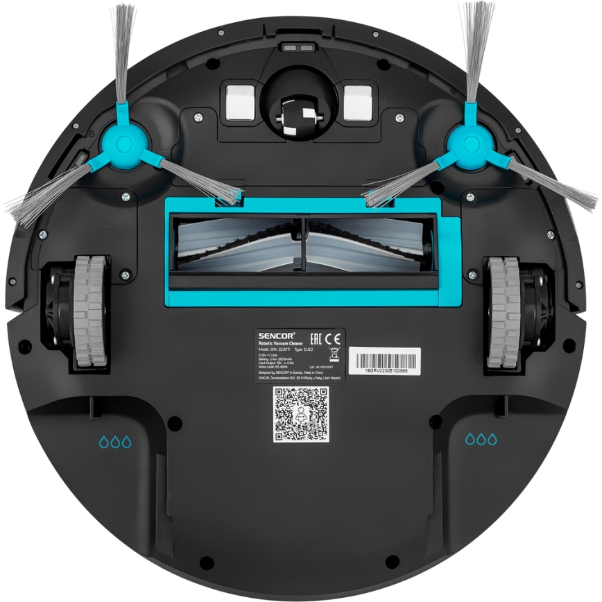 Sencor - Robotický vysavač s mopem 2v1 25W 2600 mAh černá/stříbrná + dálkové ovládání