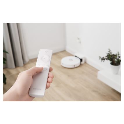 Sencor - Robotický vysavač s mopem 2v1 50W/5000 mAh Wi-Fi bílá + dálkové ovládání