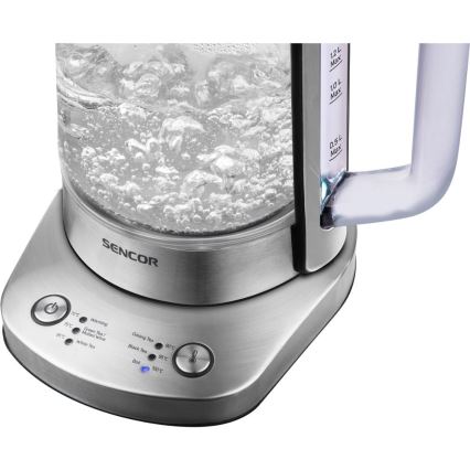 Sencor - Rychlovarná konvice s termoregulací 1,5 l 1500W/230V nerez
