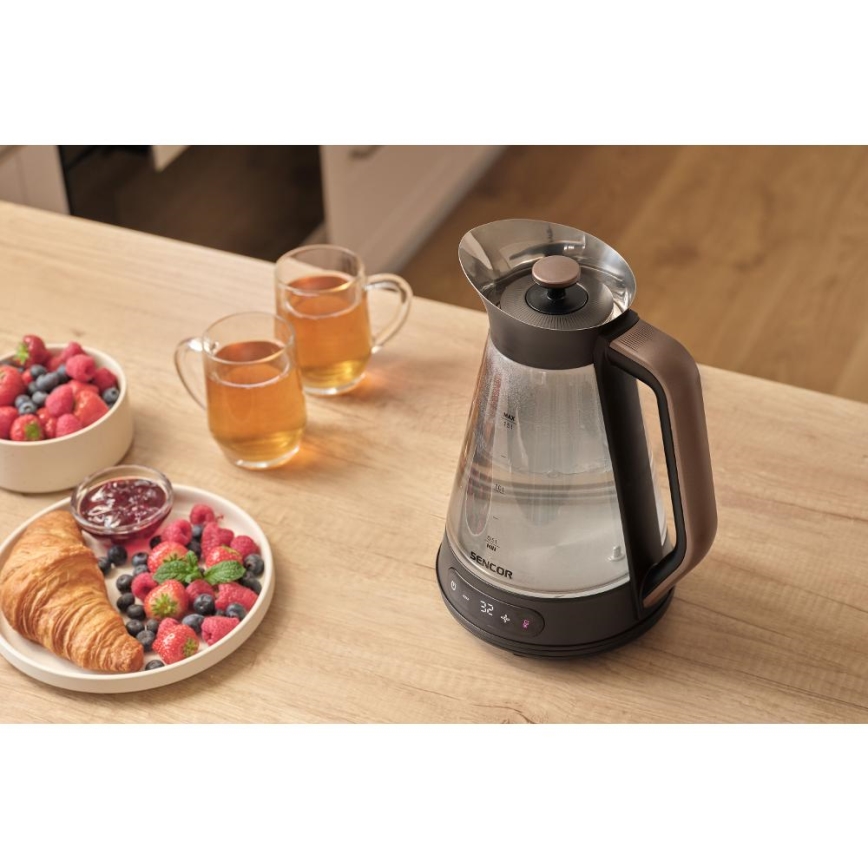 Sencor - Rychlovarná konvice s termoregulací 1,5 l 2150W/230V černá/rose gold