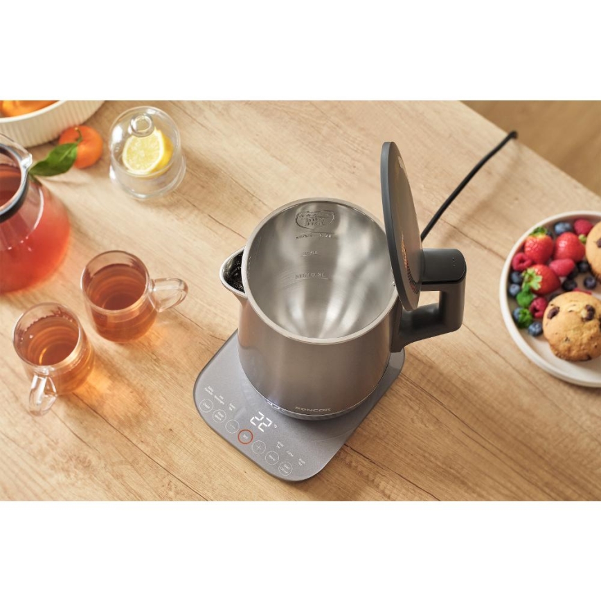 Sencor - Rychlovarná konvice s termoregulací 1,7 l 1800W/230V nerez