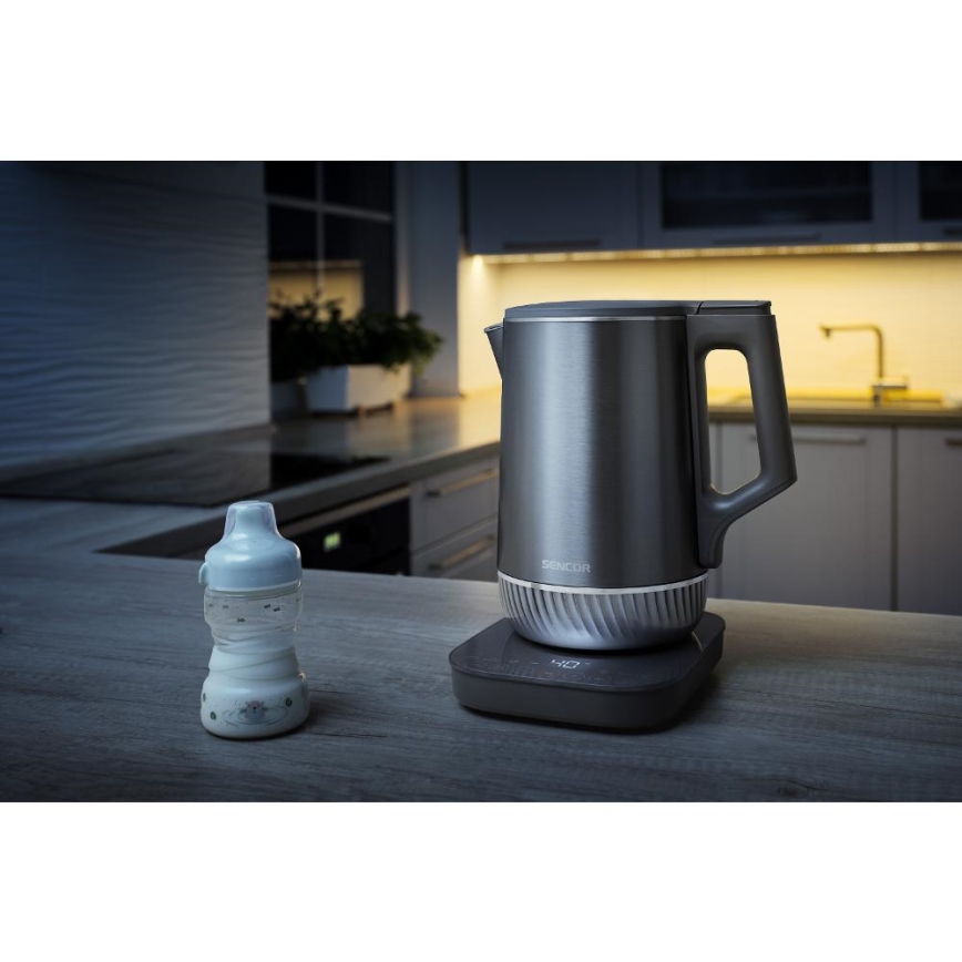 Sencor - Rychlovarná konvice s termoregulací 1,7 l 1800W/230V nerez