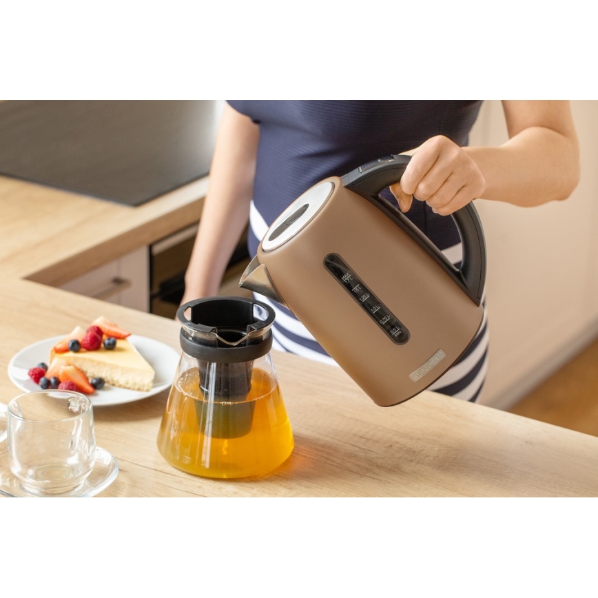 Sencor - Rychlovarná konvice s termoregulací 1,7 l 2150W/230V hnědá