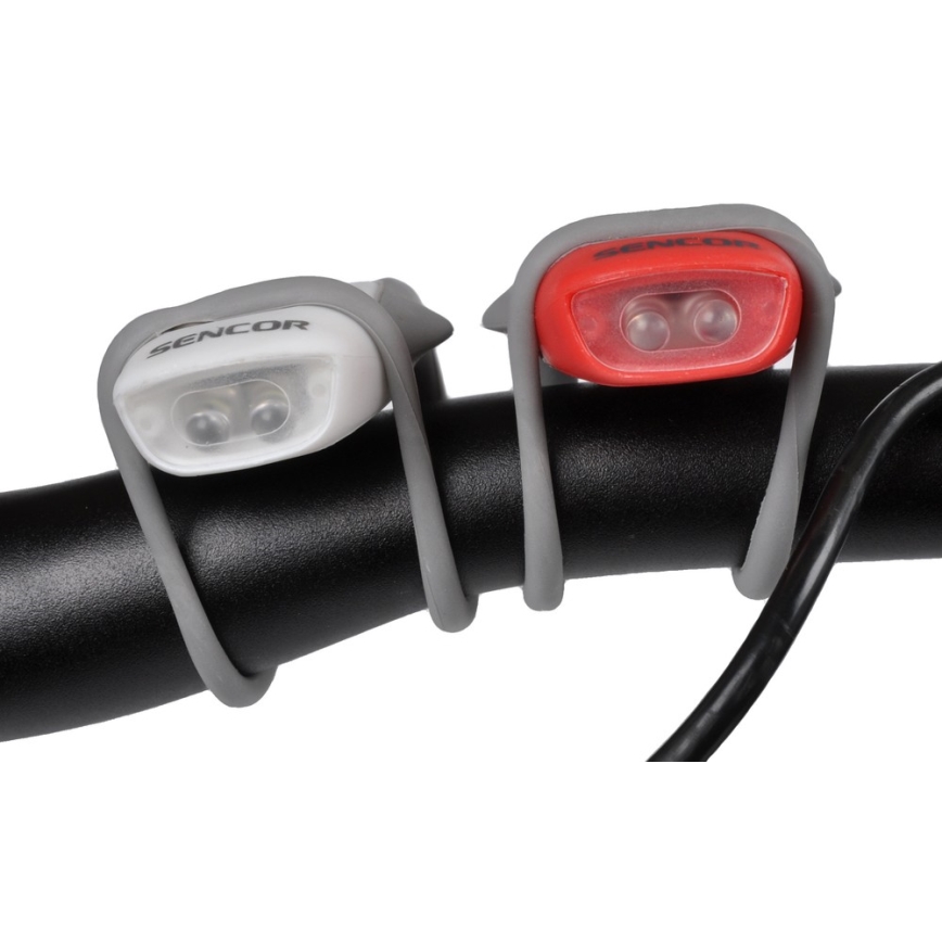 Sencor - SADA 2x LED Svítilna na kolo LED/0,2W/2xCR2025 IP42