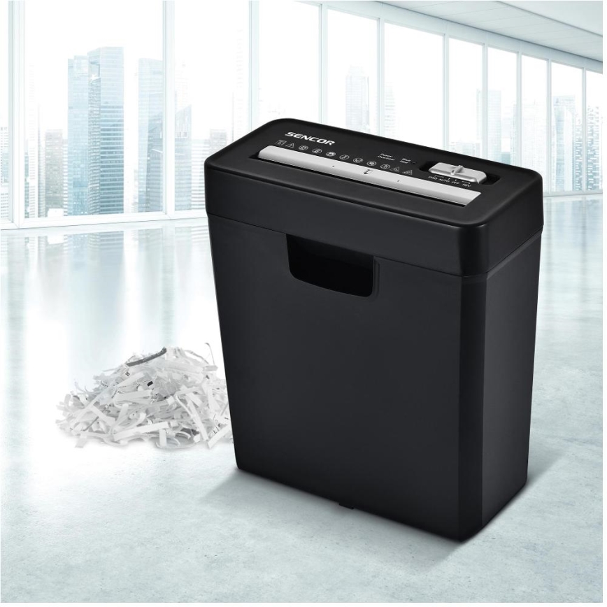 Sencor - Skartovač papíru A4 objem 10 l 190W/230V černá