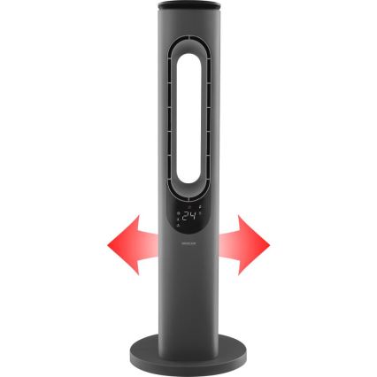 Sencor - Sloupový bezvrtulový keramický ventilátor 1200/2000W/230V antracit + dálkové ovládání
