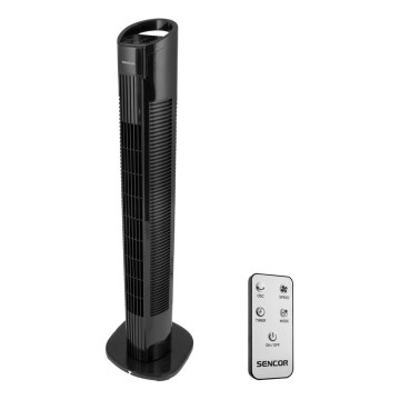 Sencor - Sloupový ventilátor 50W/230V černá + dálkové ovládání