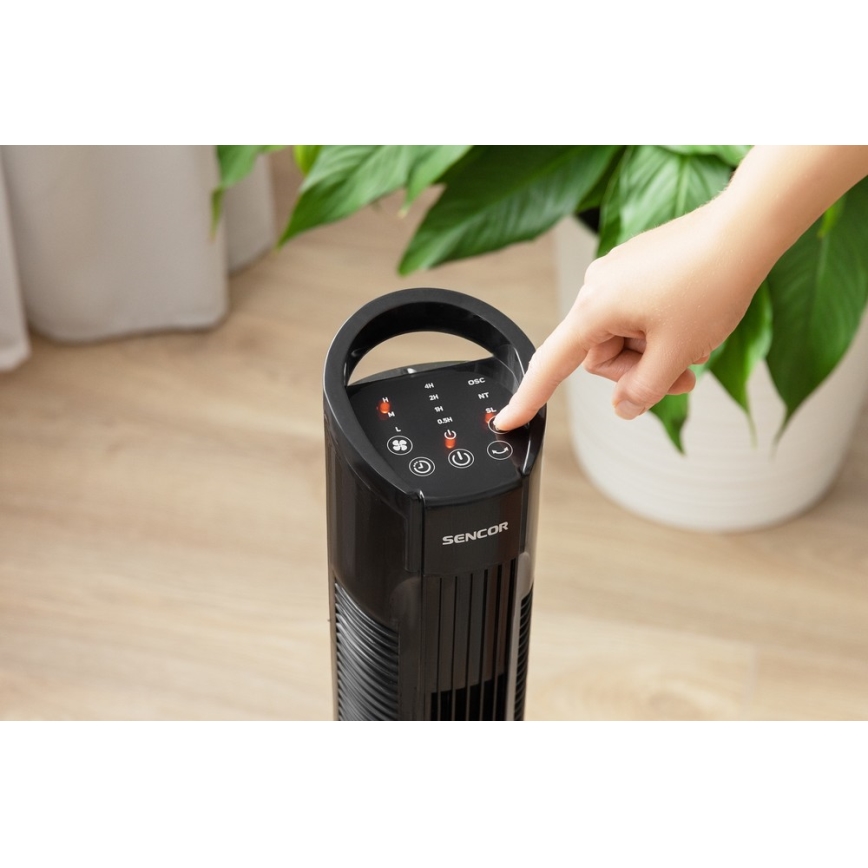 Sencor - Sloupový ventilátor 50W/230V černá + dálkové ovládání