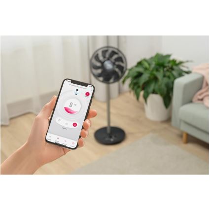 Sencor - Stojanový ventilátor 3D UltraSilent 26W/230V Wi-Fi černá + dálkové ovládání