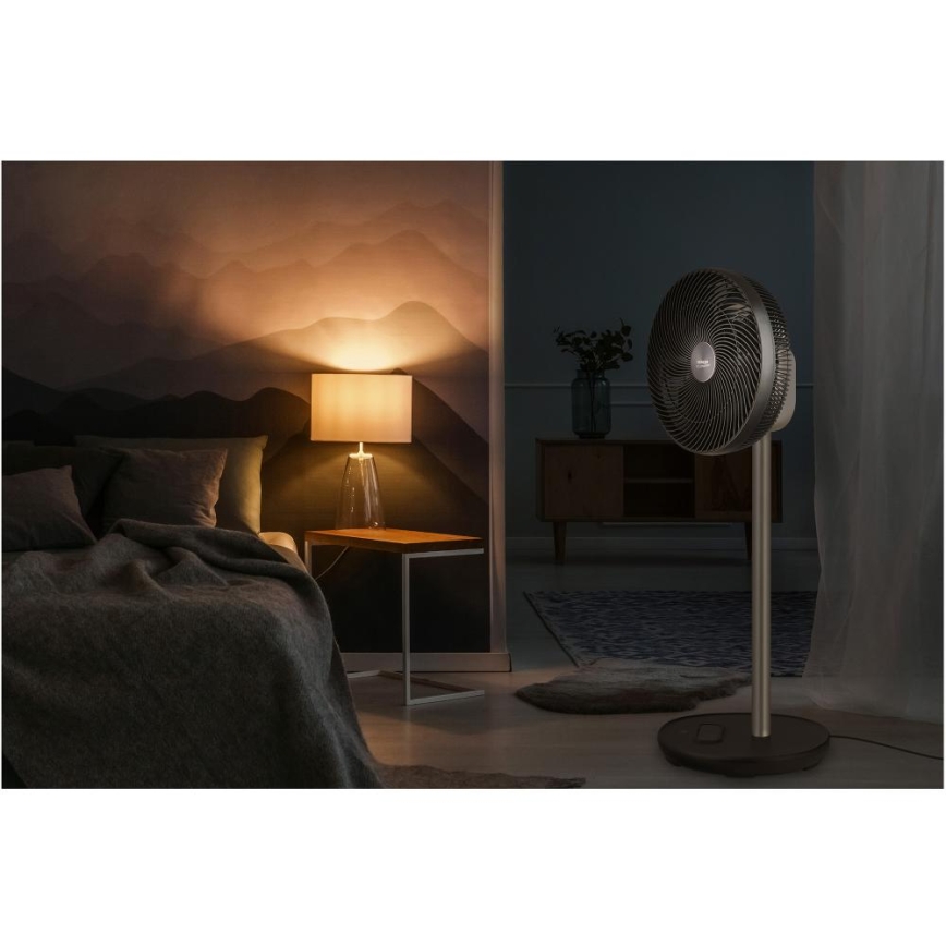 Sencor - Stojanový ventilátor 3D UltraSilent 26W/230V Wi-Fi černá + dálkové ovládání