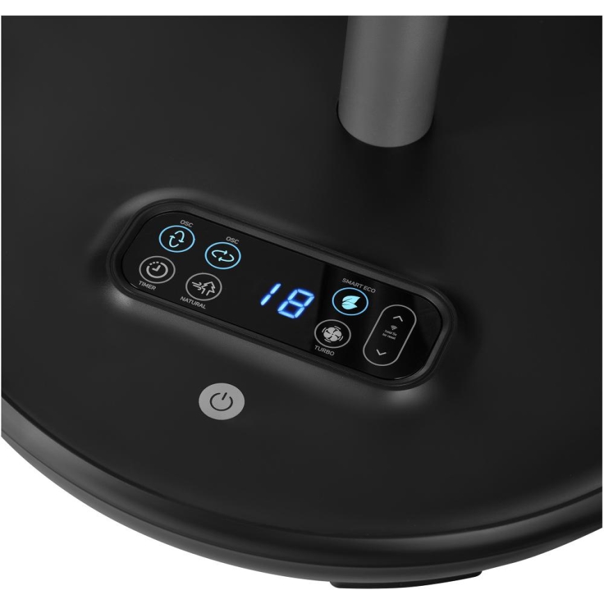 Sencor - Stojanový ventilátor 3D UltraSilent 26W/230V Wi-Fi černá + dálkové ovládání