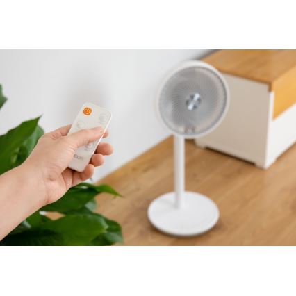 Sencor - Stojanový ventilátor 3D UltraSilent 26W/230V pr. 25 cm bílá + dálkové ovládání