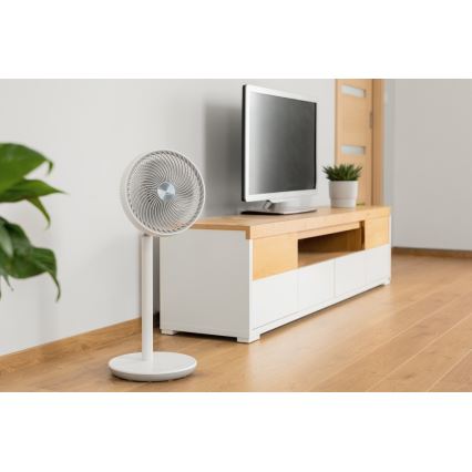 Sencor - Stojanový ventilátor 3D UltraSilent 26W/230V pr. 25 cm bílá + dálkové ovládání
