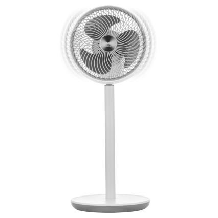 Sencor - Stojanový ventilátor 3D UltraSilent 26W/230V pr. 25 cm bílá + dálkové ovládání