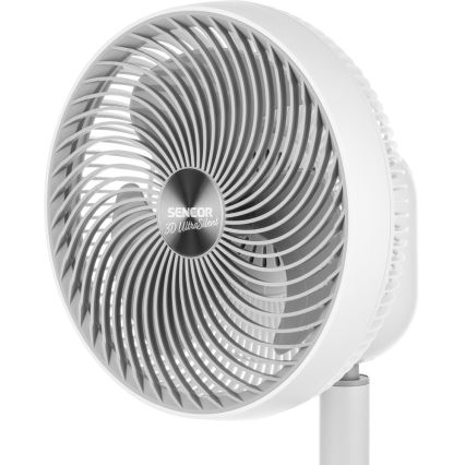 Sencor - Stojanový ventilátor 3D UltraSilent 26W/230V pr. 25 cm bílá + dálkové ovládání