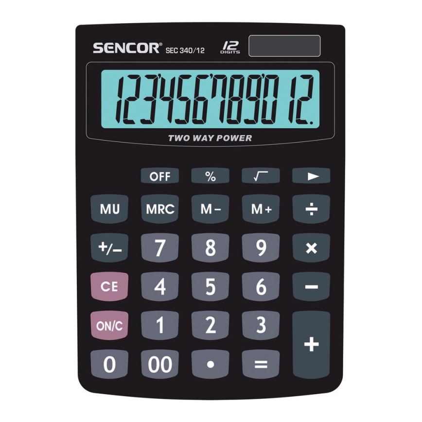 Sencor - Stolní kalkulačka 1xLR1130 černá