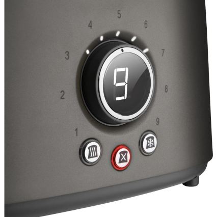 Sencor - Topinkovač s dvěma otvory a rozpékačem 1000W/230V antracit