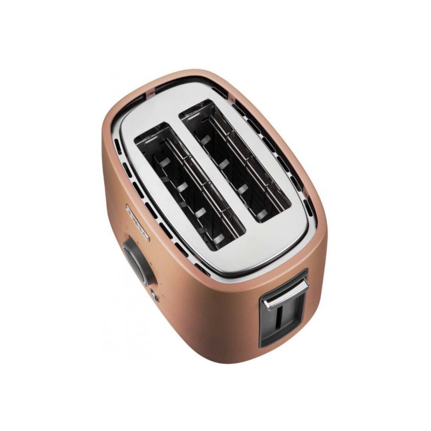Sencor - Topinkovač s dvěma otvory a rozpékačem 1000W/230V měděná