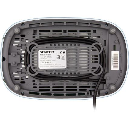 Sencor - Topinkovač s dvěma otvory a rozpékačem 1000W/230V modrá