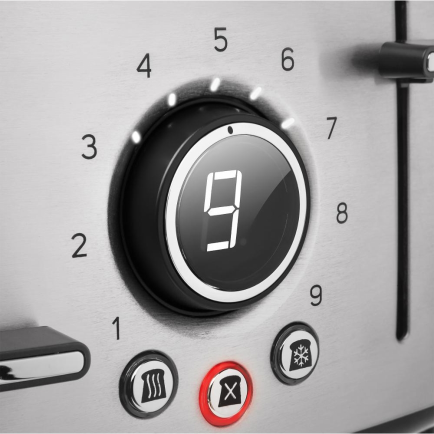 Sencor - Topinkovač se čtyřmi otvory 1600W/230V matný chrom